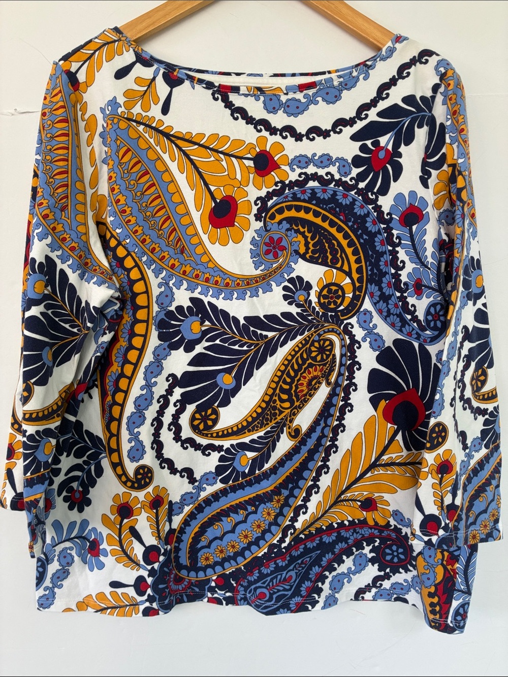 Talbots Paisley Long Sleeve Top XL
